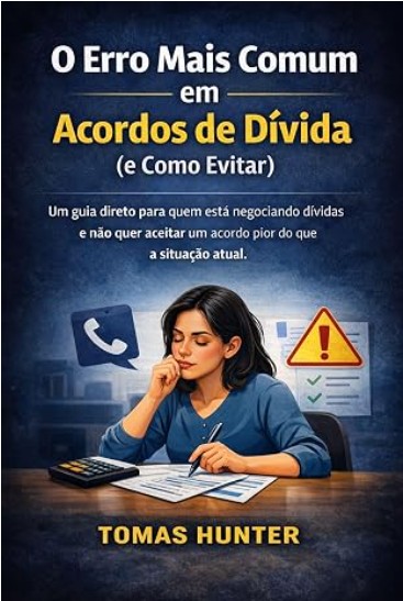 Capa do livro "O Erro Mais Comum em Acordos de Dívida", de Tomas Hunter